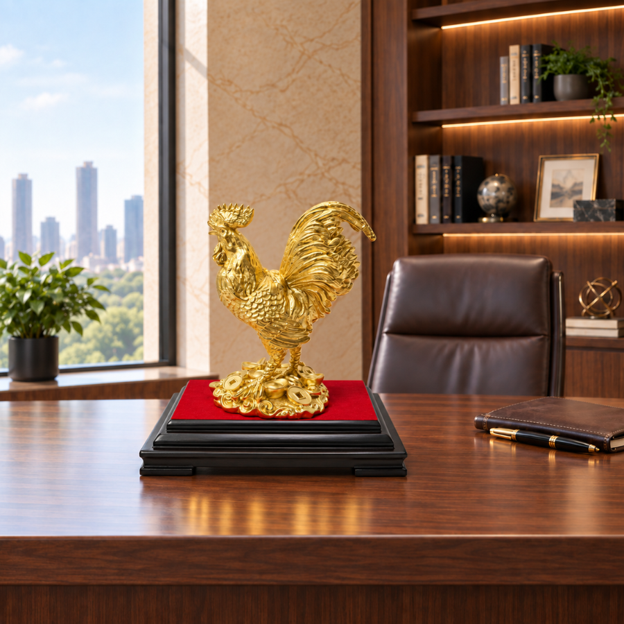 Tượng gà mạ vàng 24K 