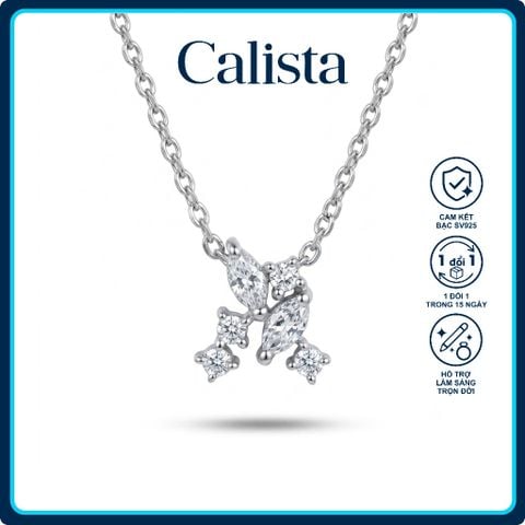 Dây chuyền bạc nữ Calista thiết kế bất đối xứng đá CZ lấp lánh