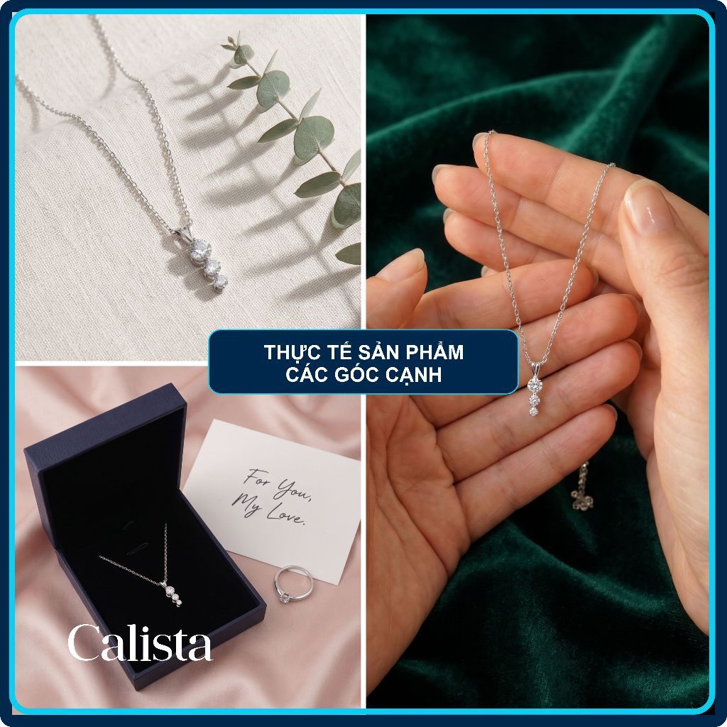  Dây chuyền bạc nữ Calista mặt đá CZ sang trọng, lấp lánh 