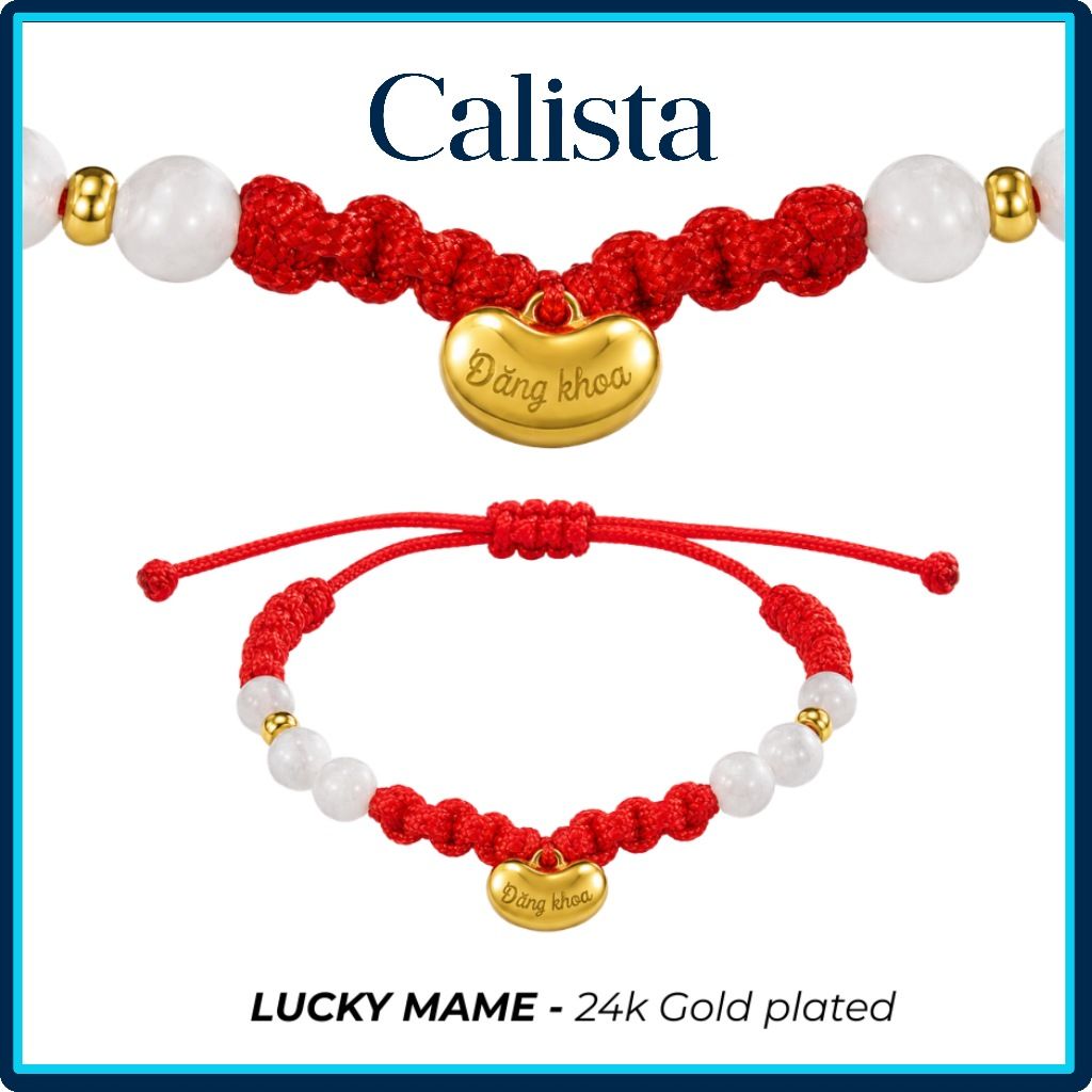  Vòng tay chỉ đỏ Lucky Mame Charm hình hạt đậu (đỗ) may mắn 