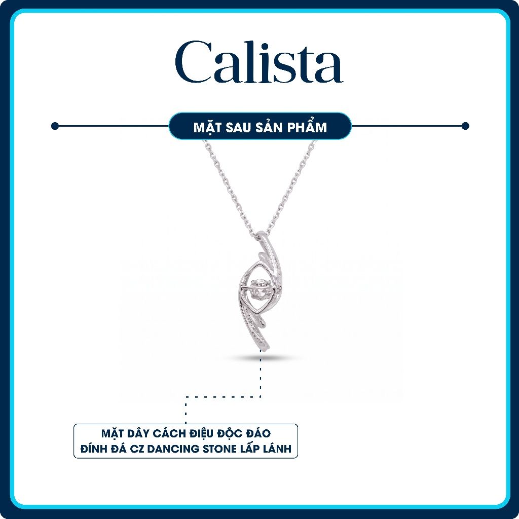  Dây chuyền bạc nữ Calista Dancing Stone hình dải lụa đính đá CZ 