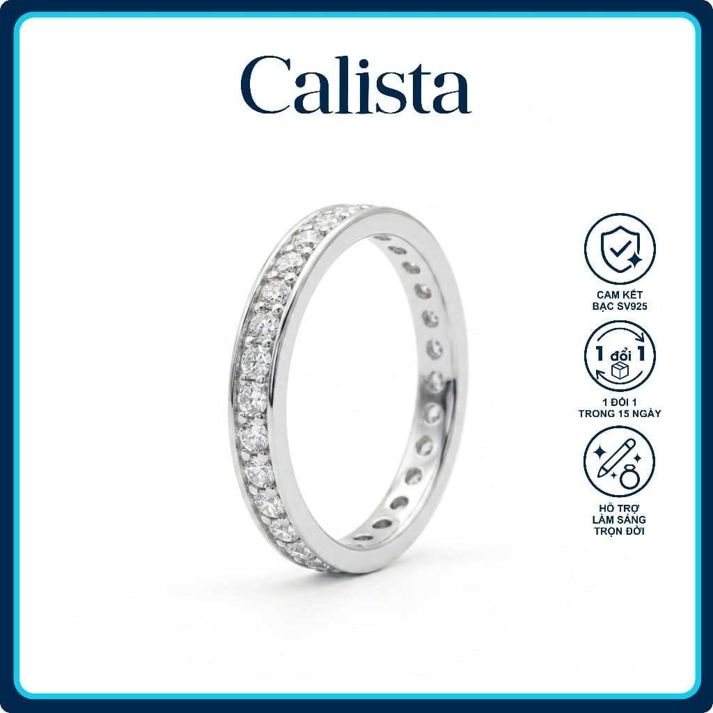  Nhẫn bạc Calista đính Full đá lấp lánh 