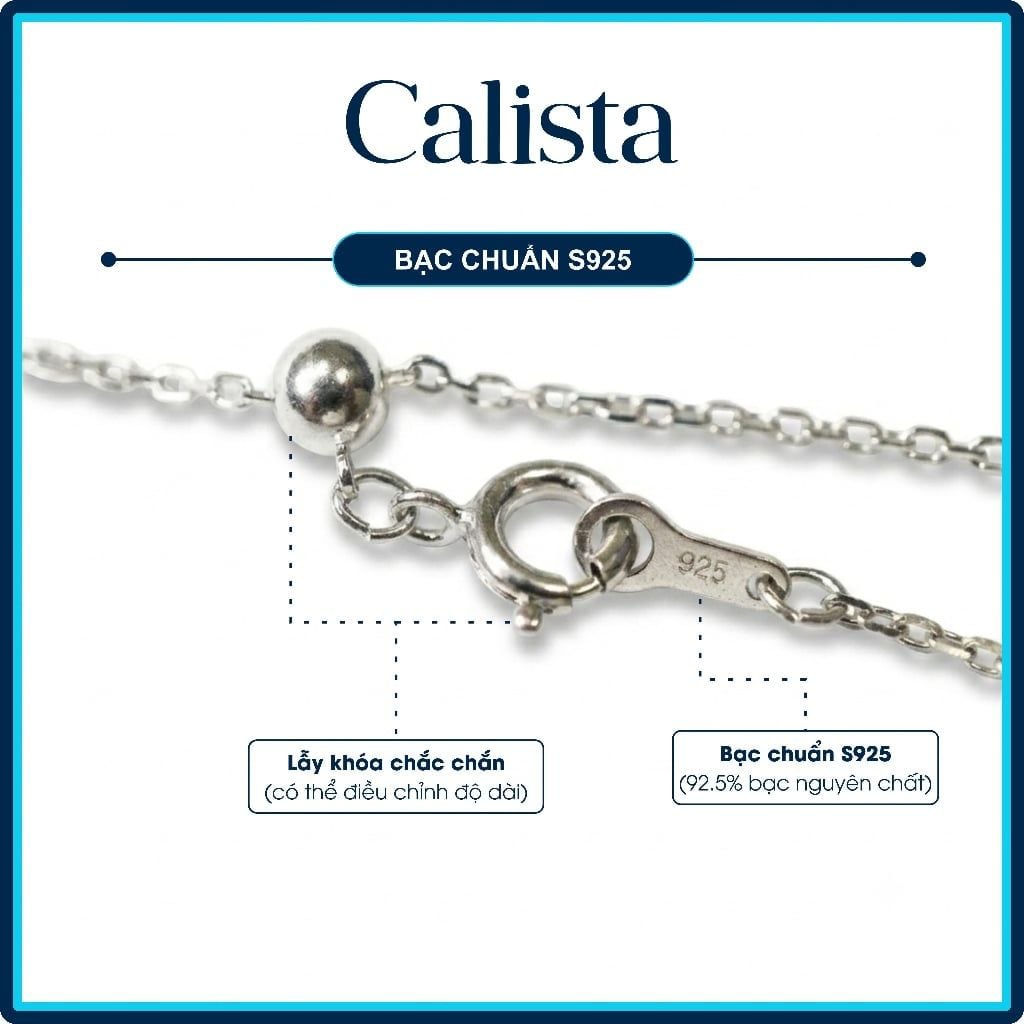  Dây chuyền bạc nữ Calista Dancing Stone hình vô cực cách điệu mạ Rhodium 