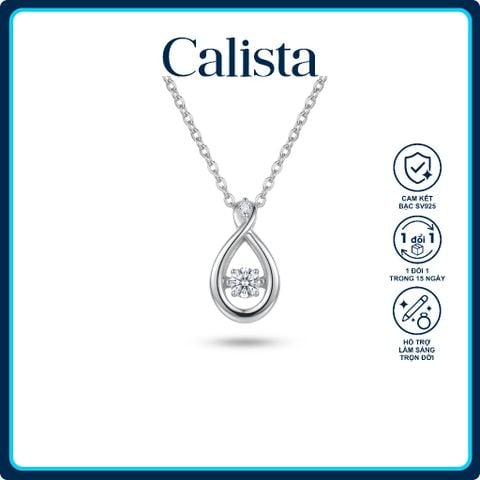 Dây chuyền bạc nữ Calista Dancing Stone hình vô cực cách điệu mạ Rhodium