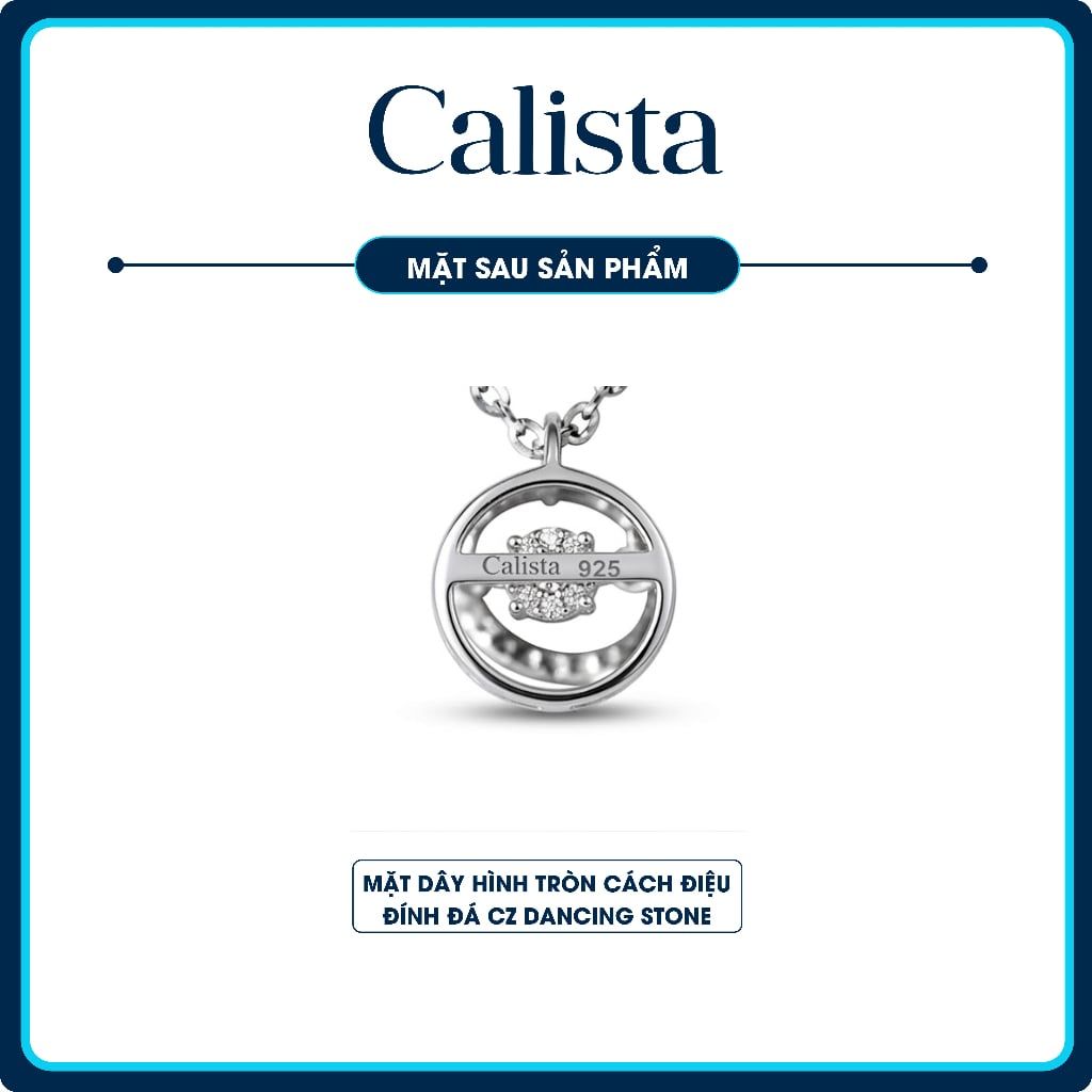  Dây chuyền bạc nữ Calista Dancing Stone mạ Rhodium hình ngân hà cách điệu đính đá CZ 