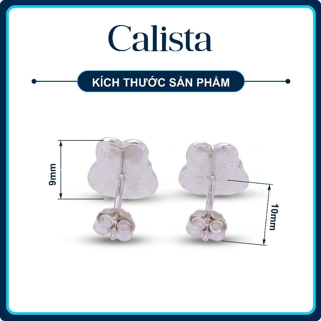  Khuyên tai hình thỏ con đáng yêu bạc S925 Calista lấp lánh cao cấp 