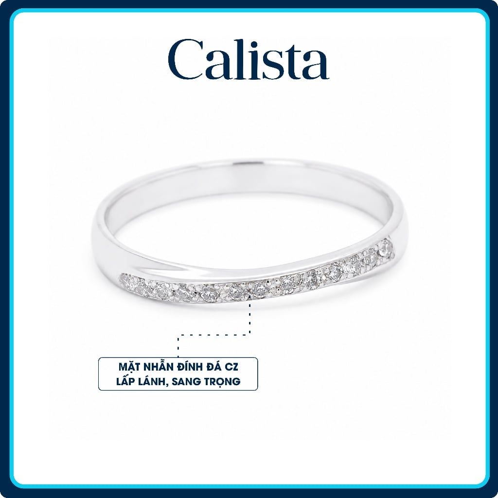  Nhẫn bạc nữ Calista đính đá CZ đơn giản sang trọng 