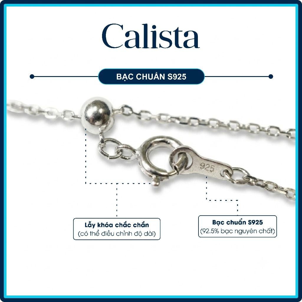  Dây chuyền bạc nữ Calista Dancing Stone mặt hình cá mạ Rhodium 