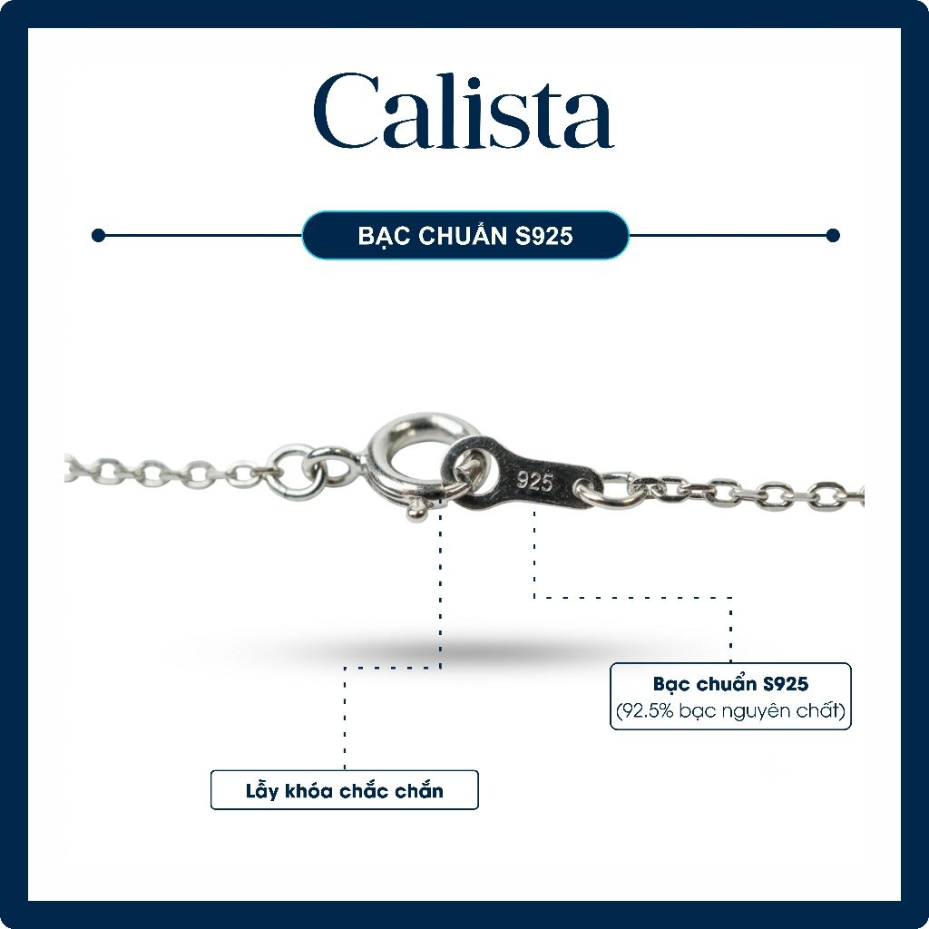  Dây Chuyền Bạc S925 Calista Mặt Hình Thiên Nga mạ Rhodium Đính Đá CZ Cao Cấp, 