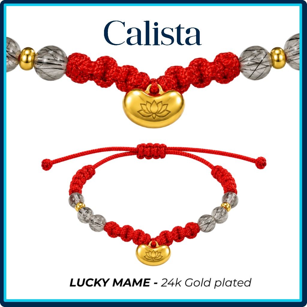  Vòng tay chỉ đỏ Lucky Mame Charm hình hạt đậu (đỗ) may mắn 