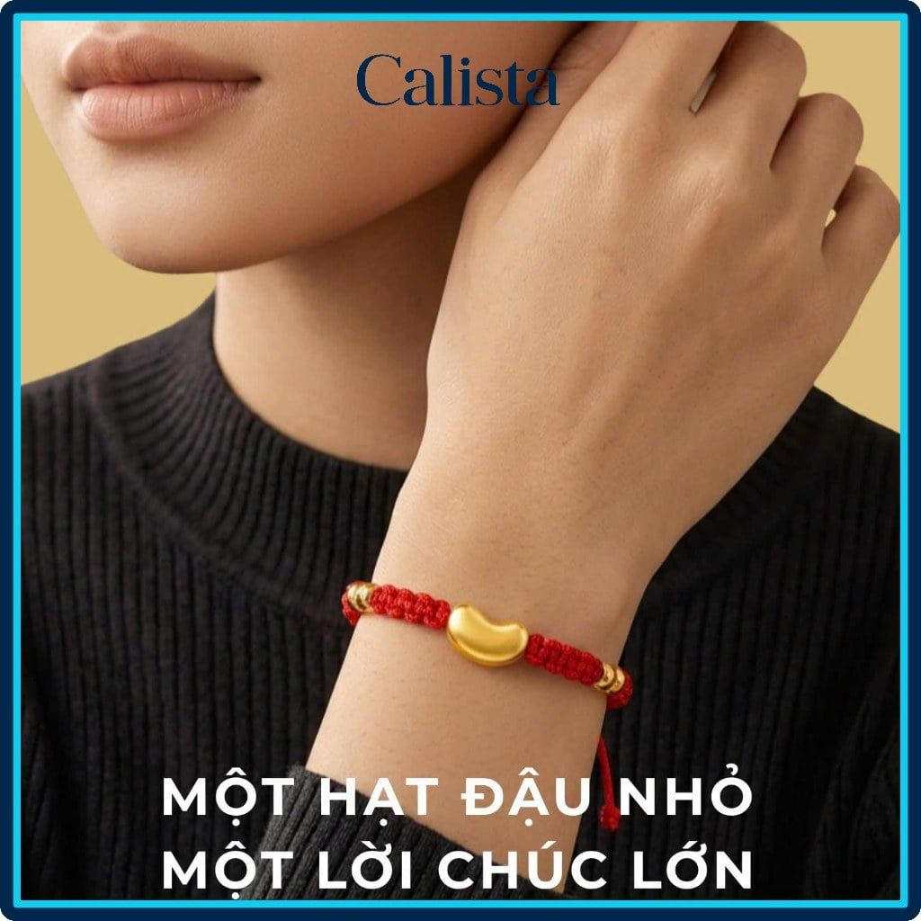  Vòng tay chỉ đỏ Lucky Mame Charm hình hạt đậu (đỗ) may mắn 