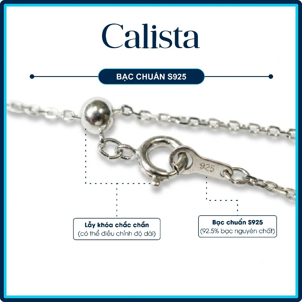  Dây chuyền bạc nữ Calista chữ thập mặt đá CZ sang trọng, lấp lánh 