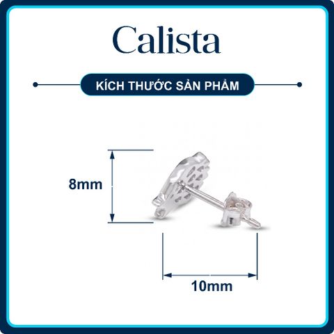 Khuyên tai nữ hình thú bạc S925 Mạ Rhodium Calista Đính Đá CZ lấp lánh cao cấp