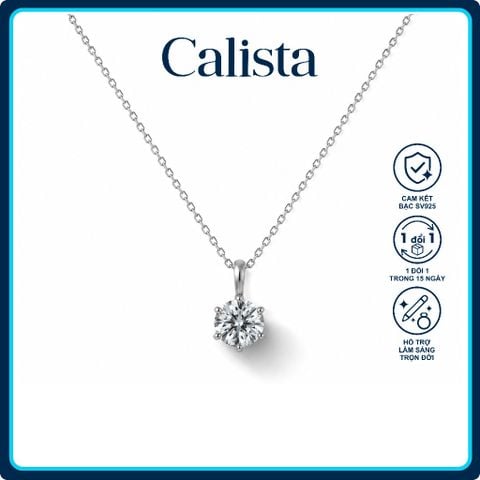 Dây chuyền bạc nữ Calista mặt đá CZ 8 ly sang trọng, lấp lánh