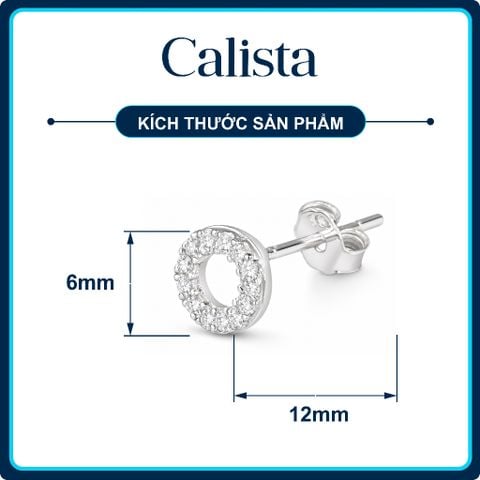 Khuyên tai hình chữ X O bạc S925 nữ Calista Đính Đá CZ lấp lánh cao cấp
