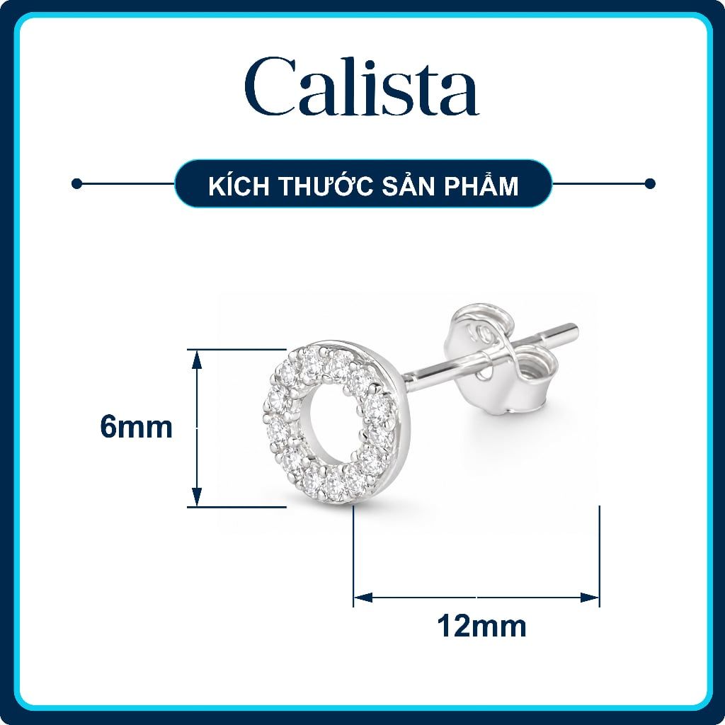  Khuyên tai hình chữ X O bạc S925 nữ Calista Đính Đá CZ lấp lánh cao cấp 