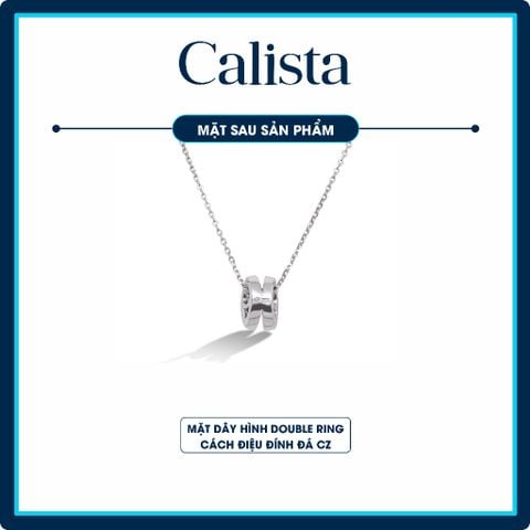 Dây chuyền bạc nữ Calista mặt Double Ring đá CZ 4.5 ly lấp lánh