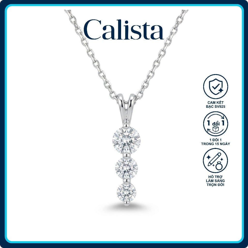  Dây chuyền bạc nữ Calista mặt đá CZ sang trọng, lấp lánh 