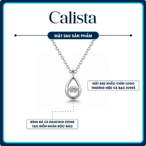 Dây chuyền bạc nữ Calista Dancing Stone hình vô cực cách điệu mạ Rhodium