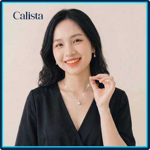 Dây chuyền bạc nữ Calista mặt đá CZ 4.0, 4.5, 5.0, 5.5 ly sang trọng, lấp lánh