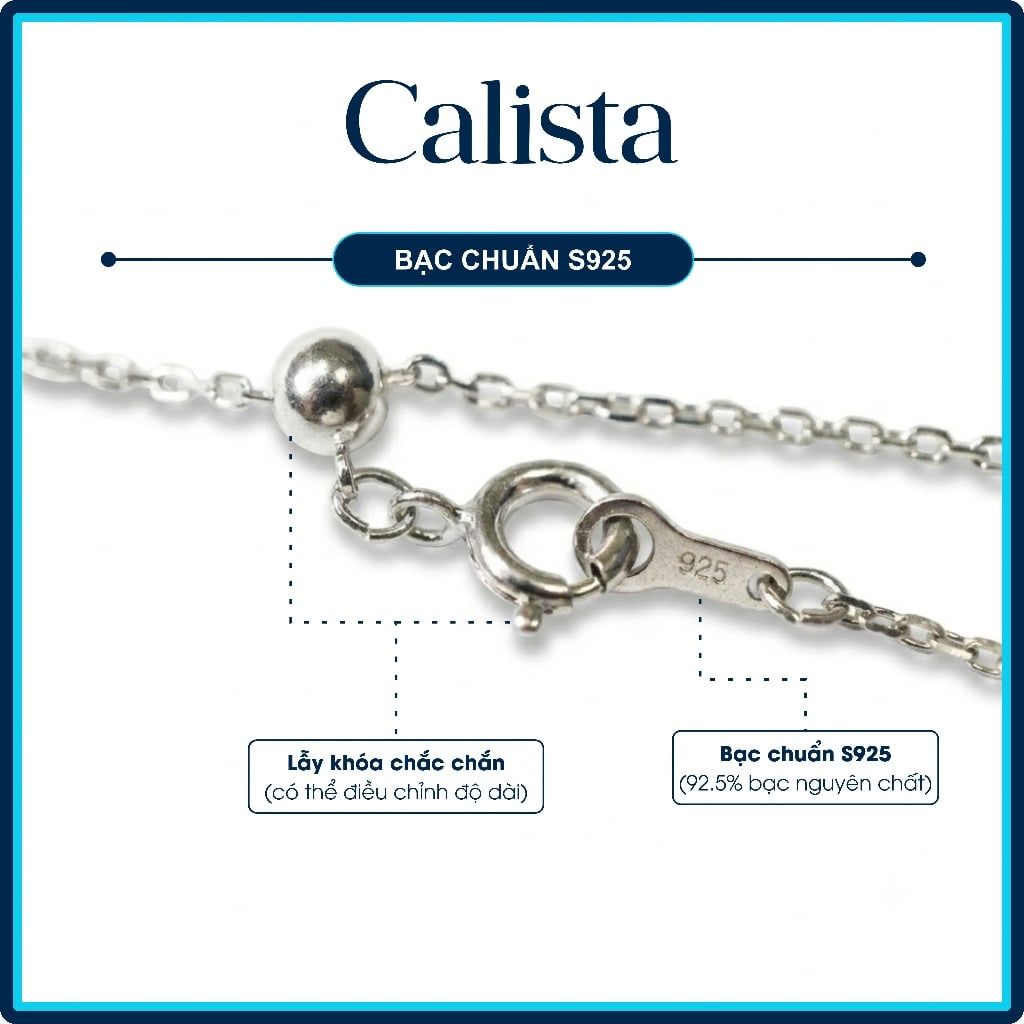  Dây chuyền bạc nữ Calista Dancing Stone hình dải lụa đính đá CZ 