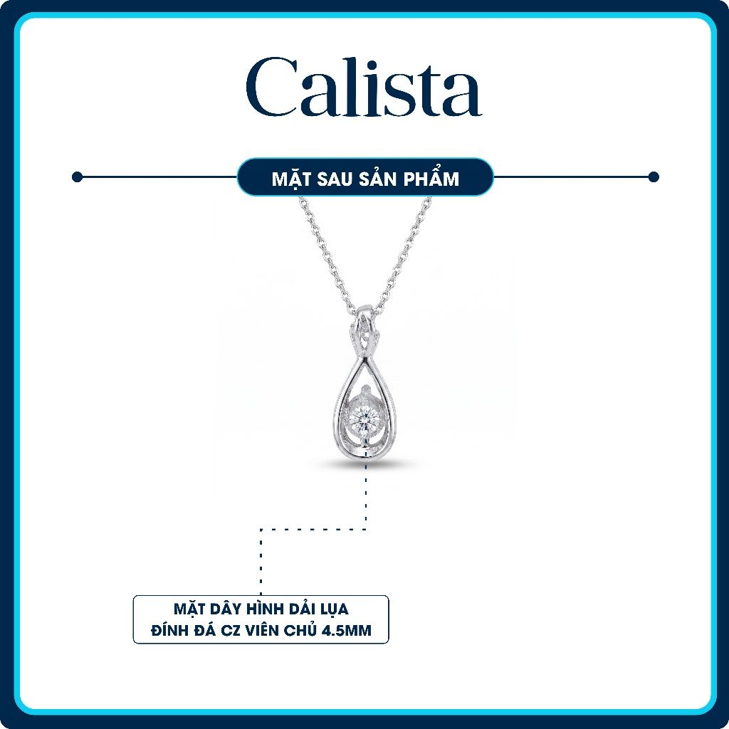  Dây chuyền bạc nữ Calista mặt hình giọt nước đá CZ 4.5 ly lấp lánh 