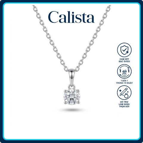 Dây chuyền bạc nữ Calista mặt đá CZ 4.0, 4.5, 5.0, 5.5 ly sang trọng, lấp lánh