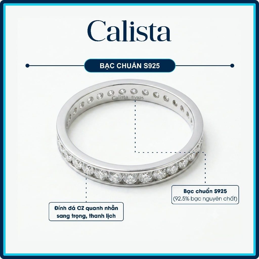  Nhẫn bạc Calista đính Full đá lấp lánh 