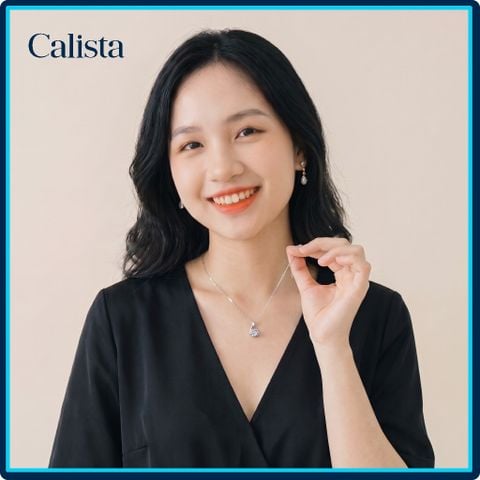 Dây chuyền bạc nữ Calista mặt nốt nhạc cách điệu đá CZ 4.5 ly lấp lánh