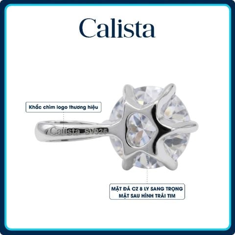 Dây chuyền bạc nữ Calista mặt đá CZ 8 ly sang trọng, lấp lánh