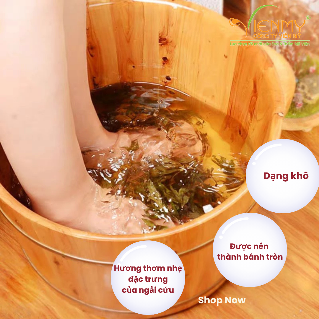  Bánh Ngải cứu & Hồng hoa ngâm chân 