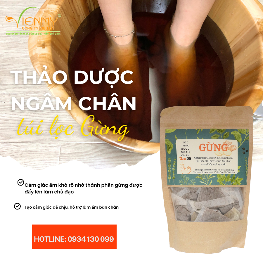  Thảo dược ngâm chân túi lọc Gừng 