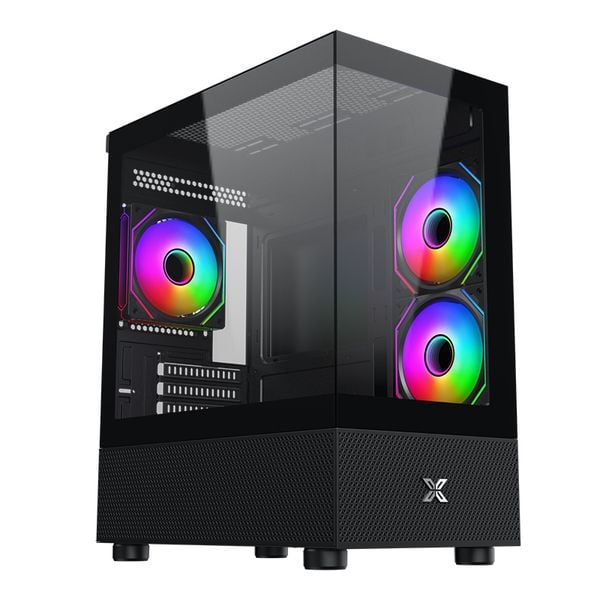  Thùng máy Xigmatek Alphard M 3IF | M-ATX/ITX, Kèm sẵn 3 fan, Đen 