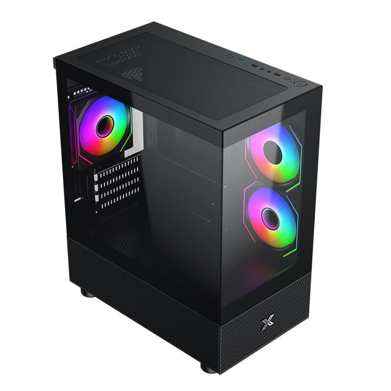  Thùng máy Xigmatek Alphard M 3IF | M-ATX/ITX, Kèm sẵn 3 fan, Đen 