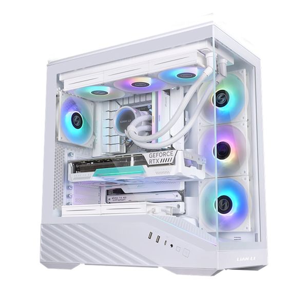  Thùng máy Lian Li Vector V100 (Kèm sẵn 4 Fan) (CASELLV100RW) | Mid Tower, Kính cường lực, ARGB, Trắng 