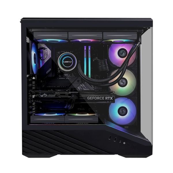  Thùng máy Lian Li Vector V100 (Kèm sẵn 4 Fan) (CASELLV100RX) | Mid Tower, Kính cường lực, ARGB, Đen 