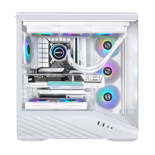  Thùng máy Lian Li Vector V100 (Kèm sẵn 4 Fan) (CASELLV100RW) | Mid Tower, Kính cường lực, ARGB, Trắng 