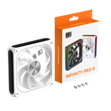  Quạt tản nhiệt PC Xigmatek Infinity Pro 8 Arctic | 120mm, ARGB, Gió thuận, Trắng (EN49545) 