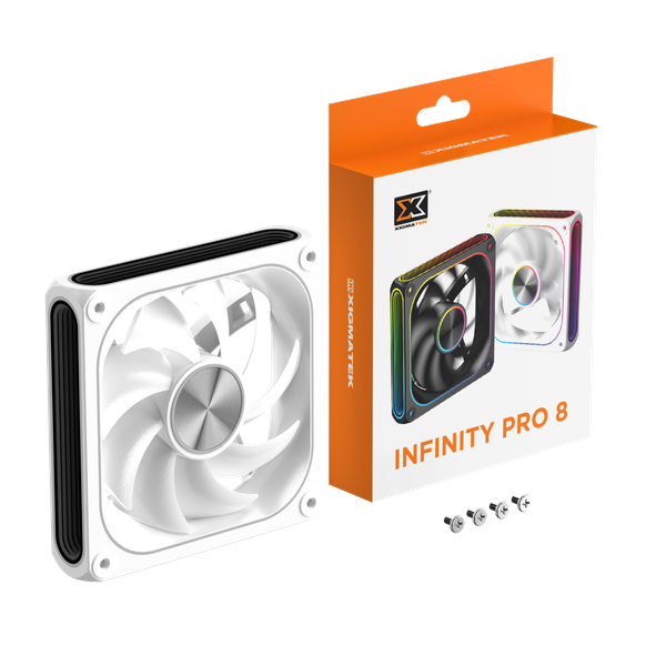  Quạt tản nhiệt PC Xigmatek Infinity Pro 8 Arctic | 120mm, ARGB, Gió thuận, Trắng (EN49545) 
