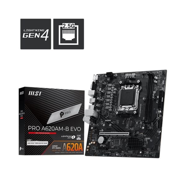  Mainboard MSI Pro A620AM-B EVO DDR5 | AM5, mATX, 2 khe RAM 