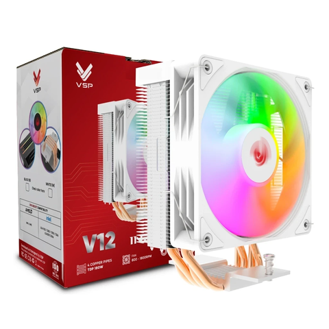 Tản nhiệt khí VSP V12 Infinity | RGB, Trắng