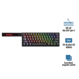  Bàn phím cơ gaming Aula WIN60HE | Có dây, Mini, Magnetic Switch, RGB, Black, Rapid Trigger 