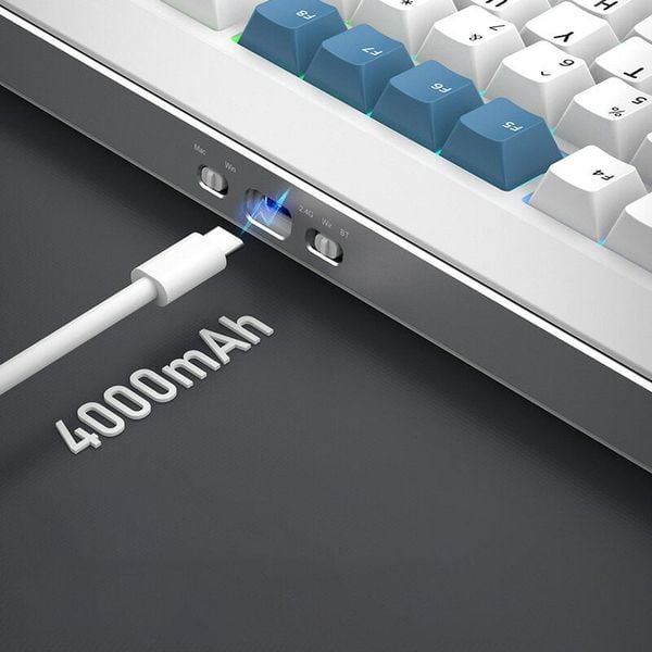  Bàn phím cơ không dây Gaming NewFF JK750 Gradient Blackberry | 3 Mode, RGB, Pin 8000mAh, Switch Transparent PC, Blackberry 