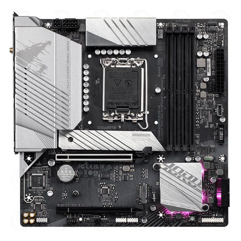 Mainboard Gigabyte B760M AORUS Elite AX Wifi DDR5 | LGA 1700, mATX, 4 khe RAM