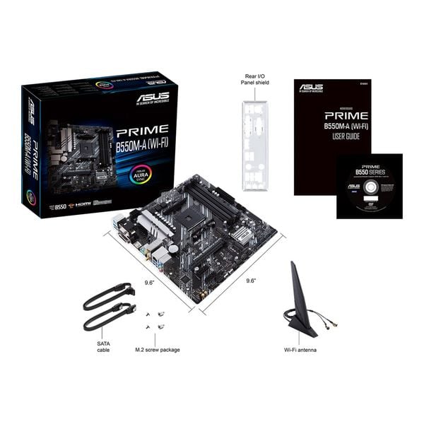  Mainboard ASUS Prime B550M-A Wifi DDR4 | AM4, mATX, 4 khe RAM 