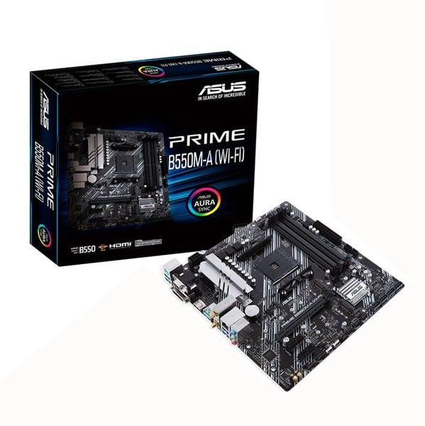  Mainboard ASUS Prime B550M-A Wifi DDR4 | AM4, mATX, 4 khe RAM 