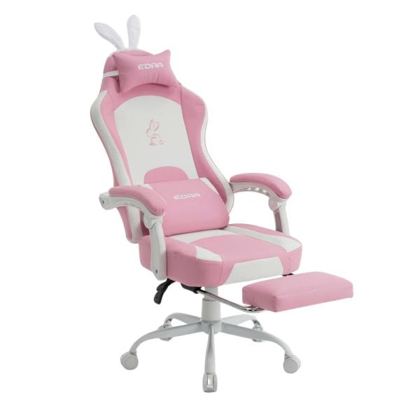  Ghế gaming E DRA RABBIT EGC238 | Hồng, 100kg, Chân xoay, Da PVC 