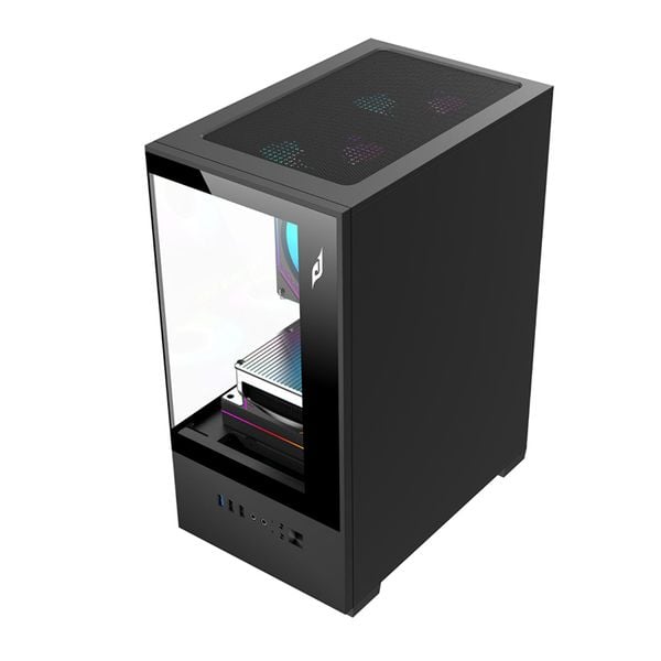  Thùng máy EDRA ECS1303H | M-ATX/ITX, Kính cường lực, Hỗ trợ 5 fan 120mm, Đen 
