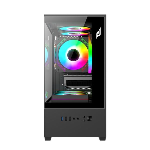  Thùng máy EDRA ECS1303H | M-ATX/ITX, Kính cường lực, Hỗ trợ 5 fan 120mm, Đen 