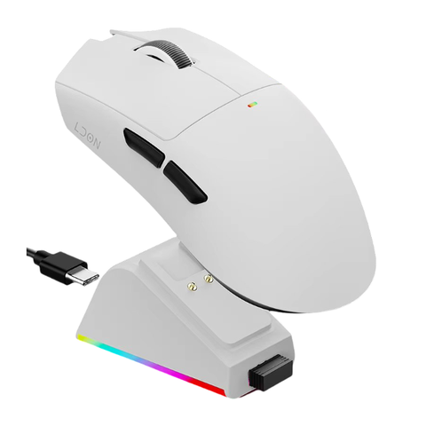 Chuột gaming Magic LDON V3 PRO | 3 Mode, Dock sạc, Trắng